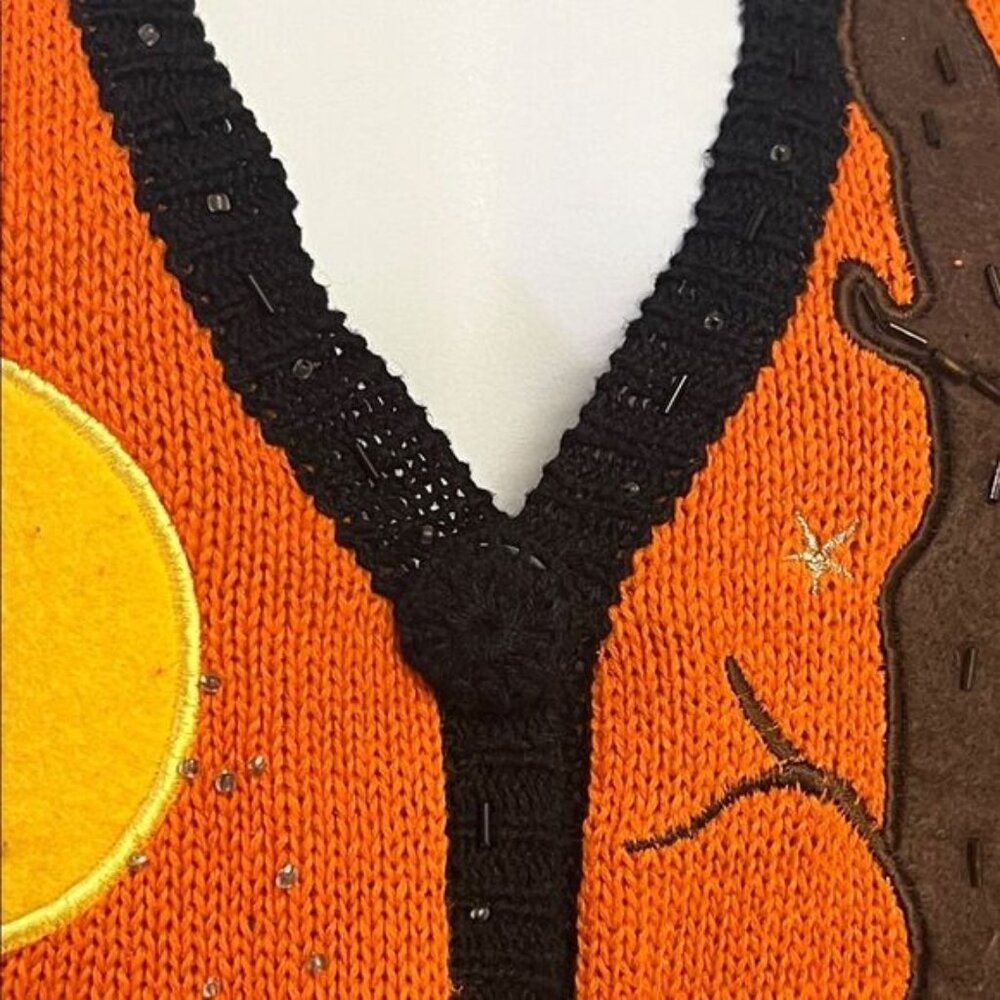 Basic Editions Halloween Knitted Button Down Vest… - image 6